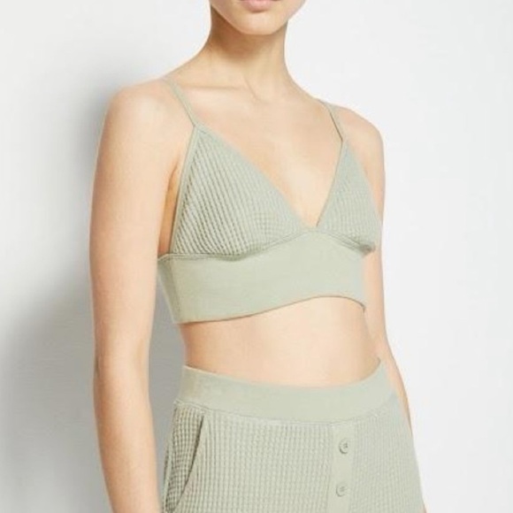 JONATHAN SIMKHAI Juliette Waffle Bralette In Willow